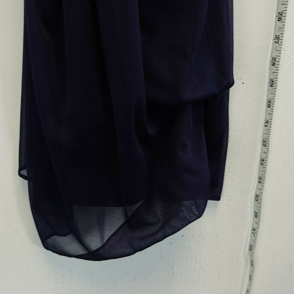 Mini Dress Womens 4 SMALL Navy Rhinestone Halter Ruched Cocktail JS BOUTIQUE - Picture 3 of 9